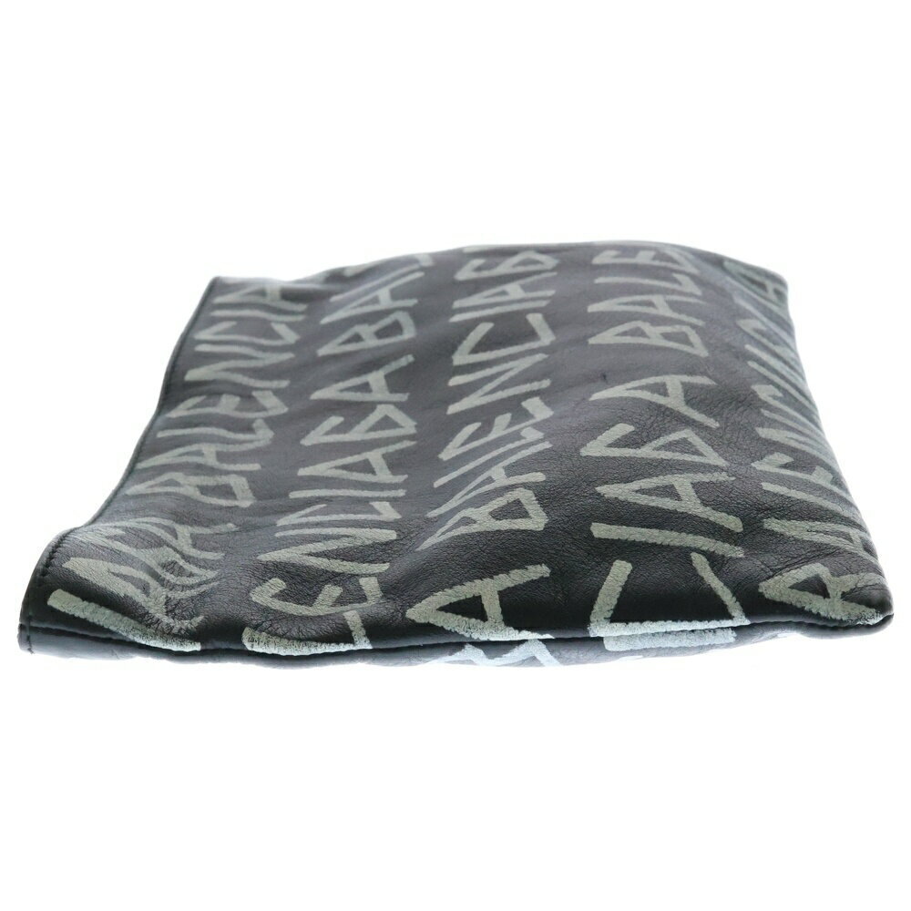 BALENCIAGA Graffiti Clutch Bag Logo Black White - Picture 3 of 6
